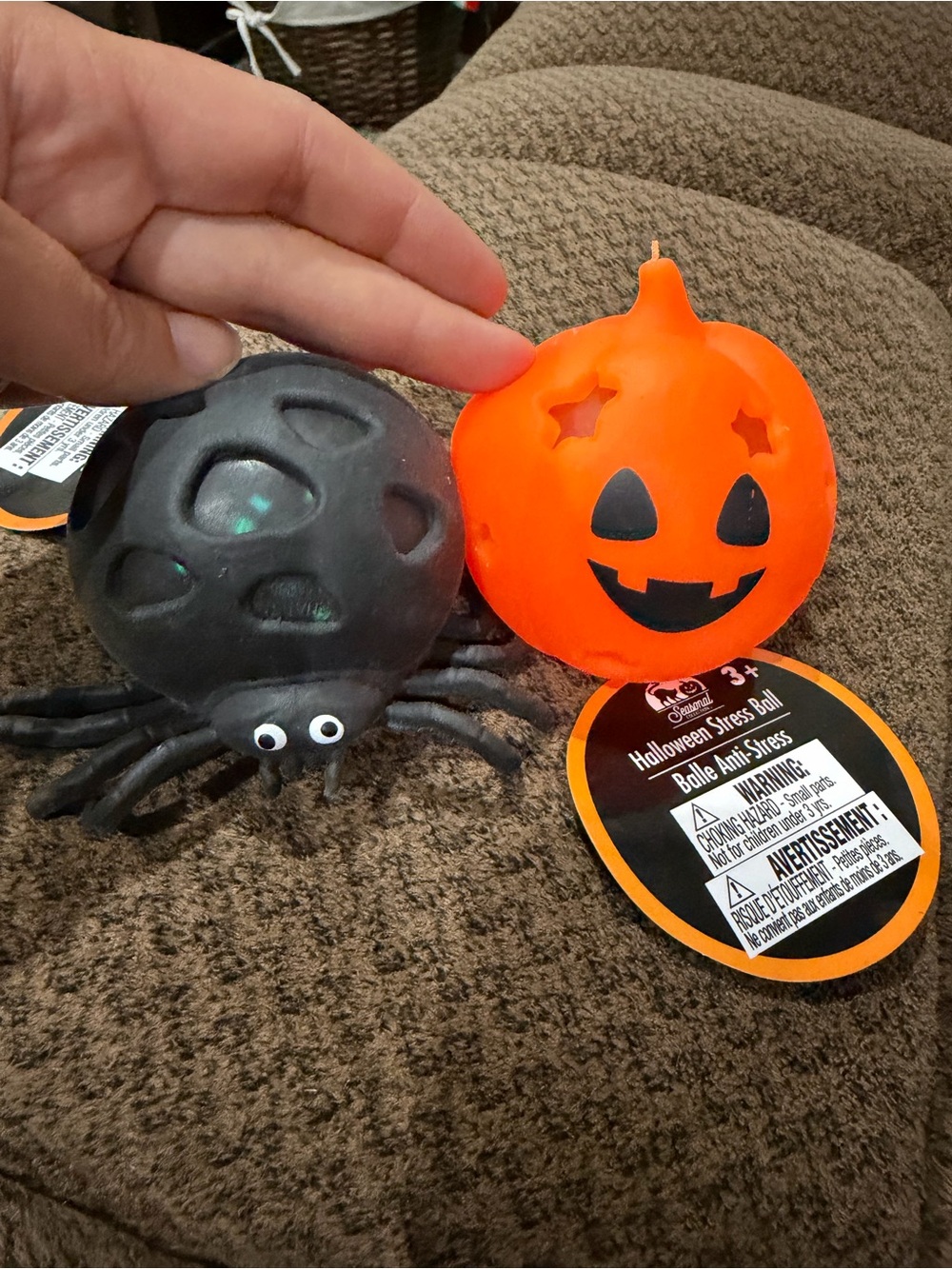 🎃🕷️Halloween Pumpkin and Spider Squeeze Toy Set - Orange & Black squishy